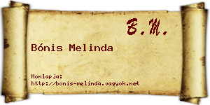 Bónis Melinda névjegykártya