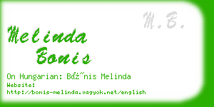 melinda bonis business card